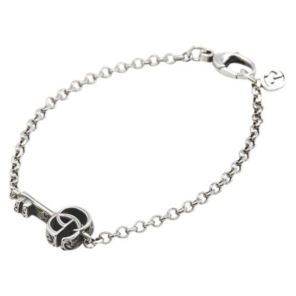 Gucci Double G Key Charm SV925 Bracelet - Picture 1 of 9